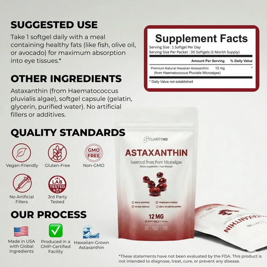 ClarityMD - Astaxanthin 12mg Softgels
